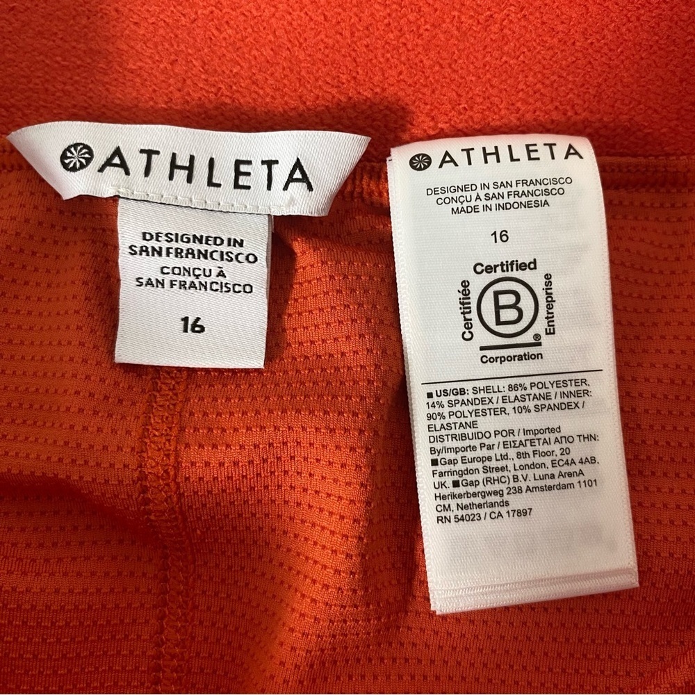 Athleta Womens Brooklyn Heights Skort Size 16 Red-Orange Zippered Pockets - Picture 9 of 14